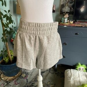 Women's Elastic-Waist Heather Gray Yoga Shorts